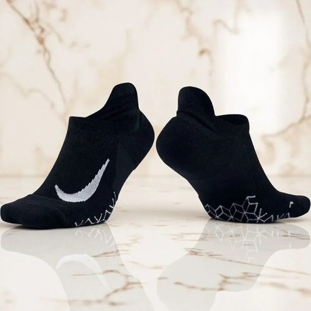 *3 Pair* Nike Elite Cushioned No-Show Black Running Socks M: 6-7.5 | W: 7.5-9